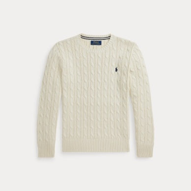 Polo Ralph Lauren - Cable Sweater - Hvit - Gutt - 10-20 år