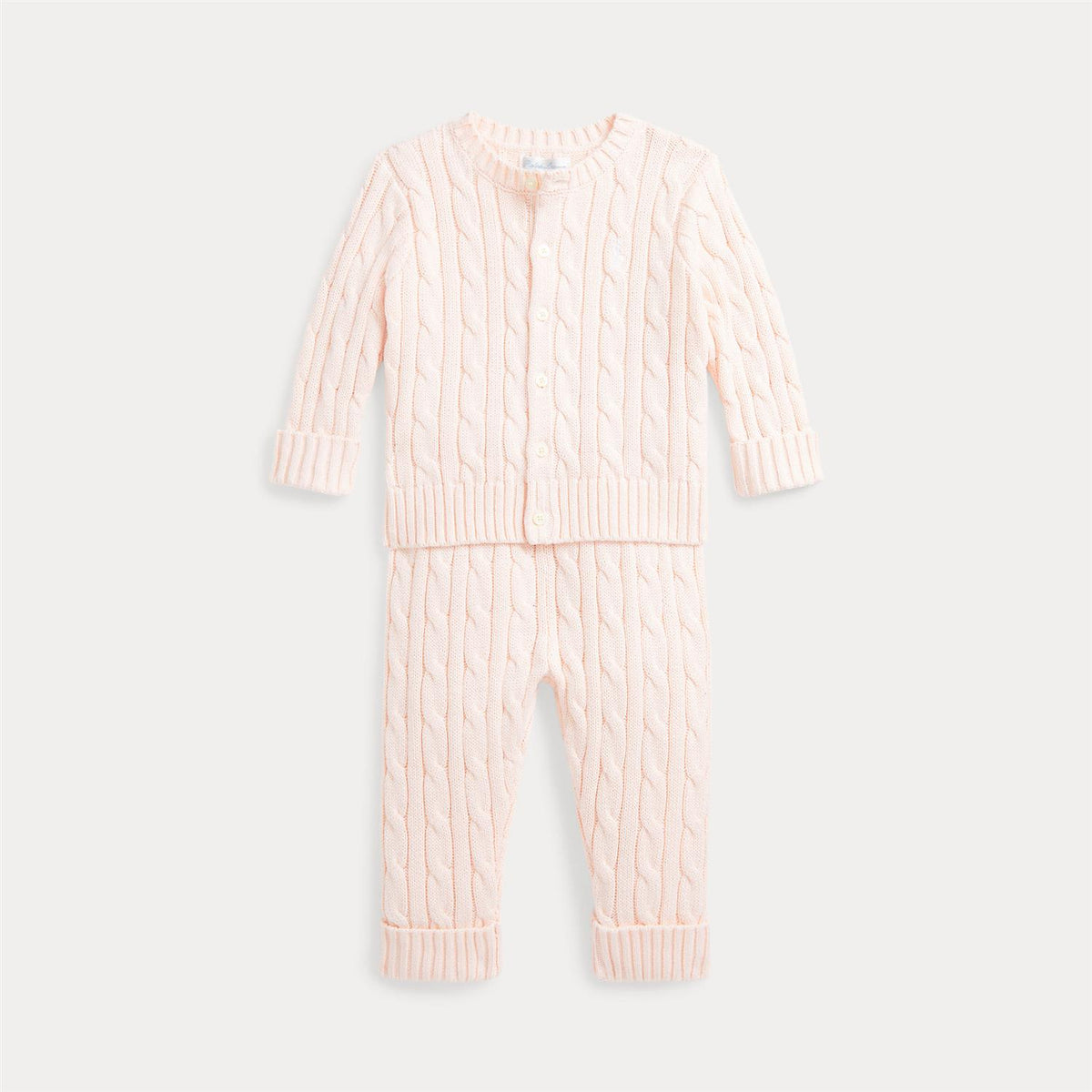 Polo Ralph Lauren – Todelt strikkesett – Lyserosa – Jente – 0-2 år