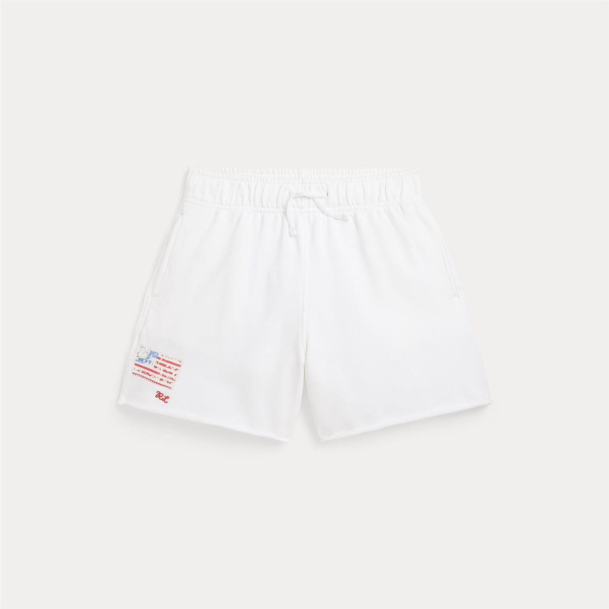 Polo Ralph Lauren – Collegeshorts med flagglogo – Hvit – Jente – 8-16 år