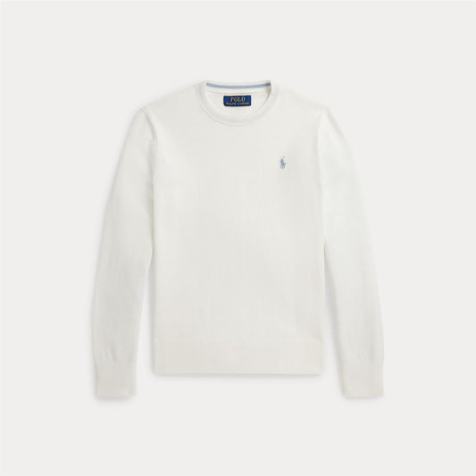 Polo Ralph Lauren – Bomullsgenser med brodert logo – Hvit – Gutt – 8-20 år