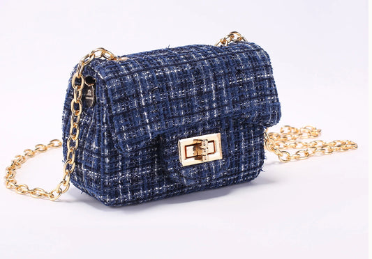 Prinsessefin - Isadora plaid Handbag - Blå - Jente
