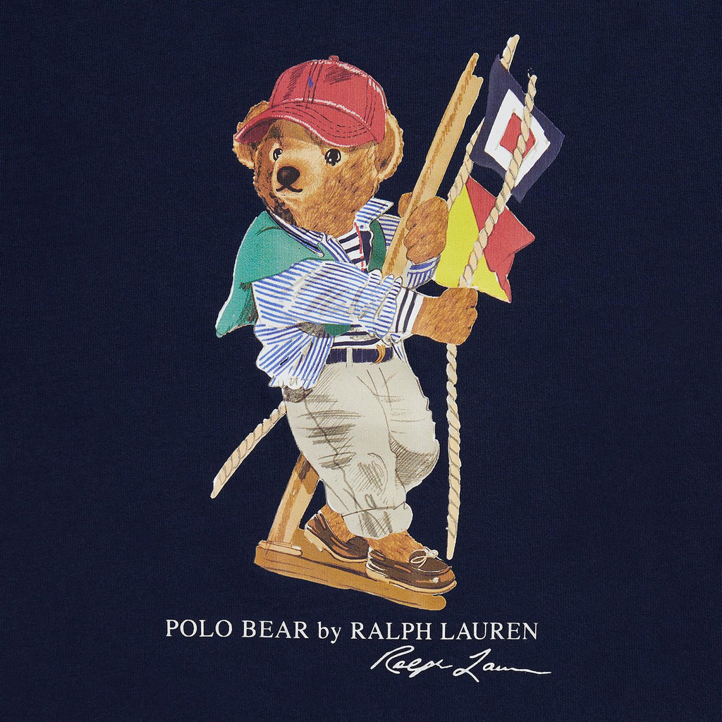 Polo Ralph Lauren – T-skjorte med stort bamsemotiv – Mørkeblå – Gutt – 8-20 år