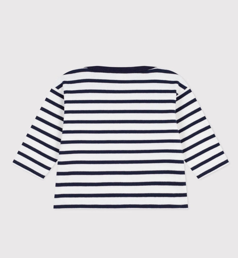 Petit Bateau – Genser med striper – Blå/hvit – Gutt – 1-3 år
