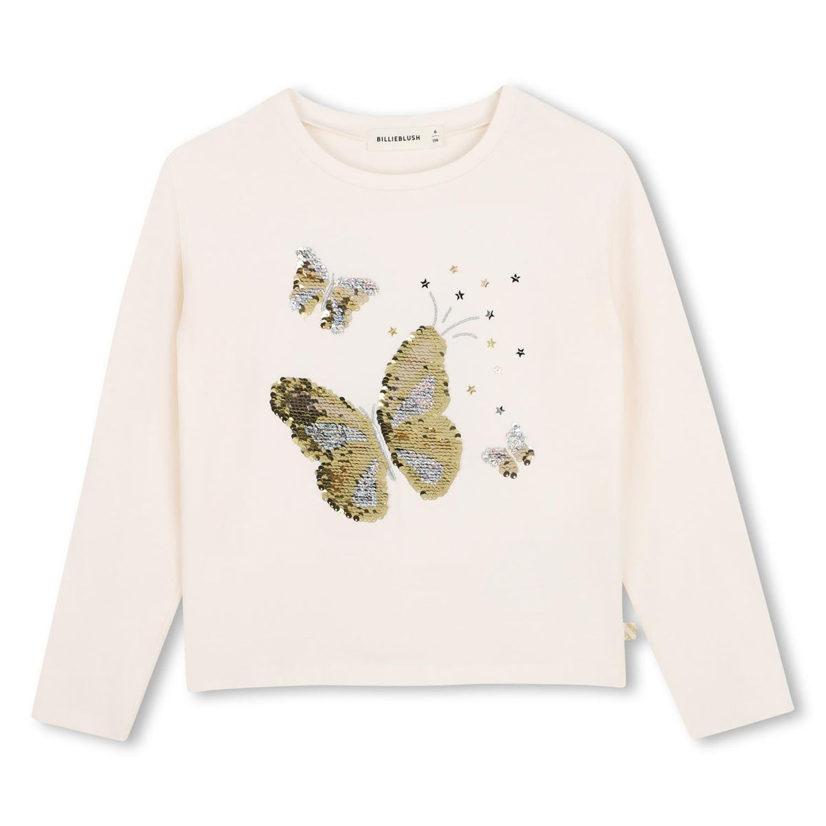 Billieblush – Tynn genser med glitterprint – Hvit – Jente – 4-10 år