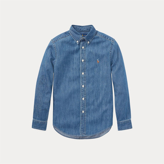 Polo Ralph Lauren - Chambray jeans skjorte - Blå - Gutt - 8-18/20 år