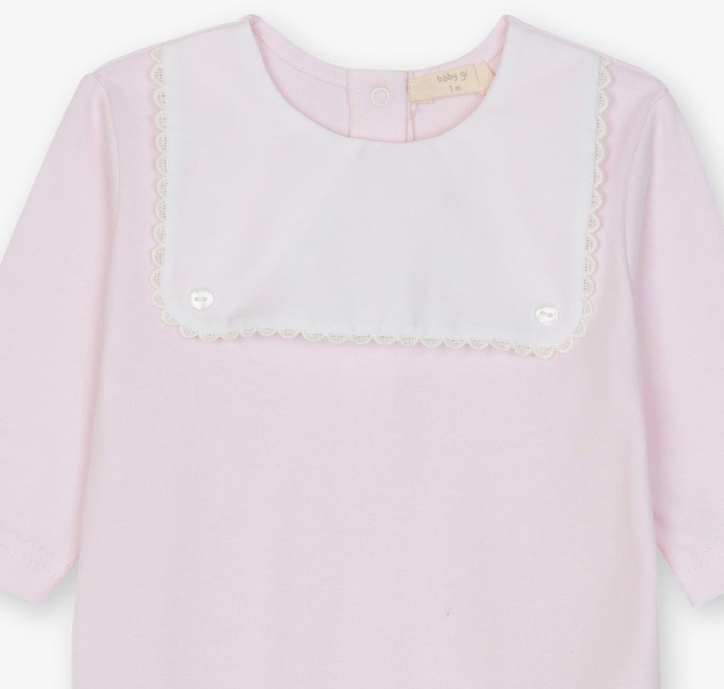 Baby Gi - Velour heldrakt - Lysrosa - Jente - 1-6 mnd