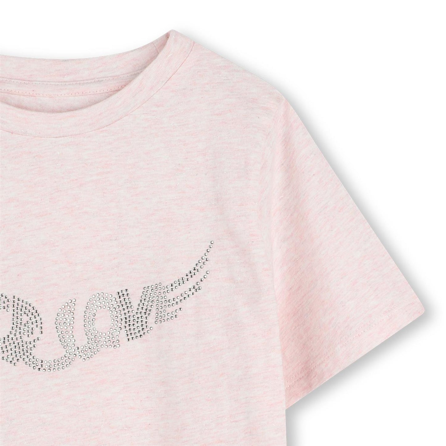 Lyserosa t-skjorte fra Zadig & Voltaire med glitter – til jente