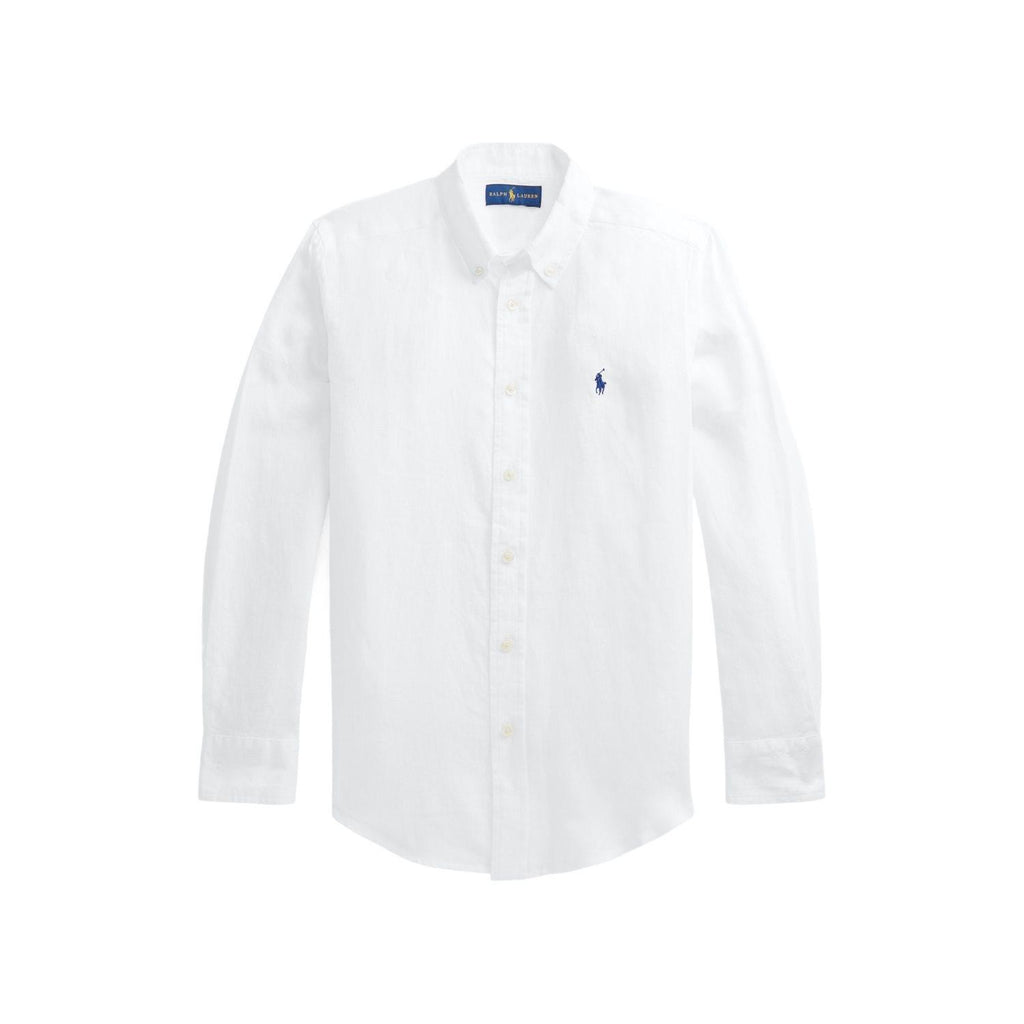 Polo Ralph Lauren – Linskjorte med brodert hest – Hvit – Gutt – 8-20 år