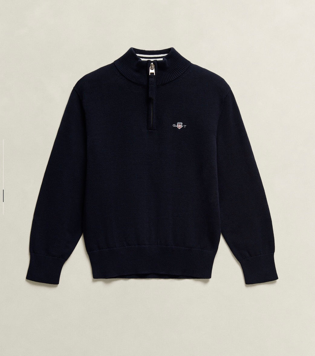 Gant - Flette - Halfzip - Offwhite - Gutt - 9-16 år