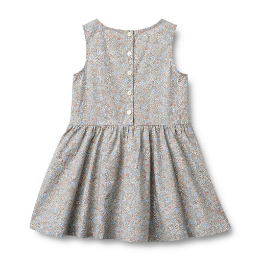 Wheat – Hella Dress med blomsterprint – Blå – Jente – 3-12 år