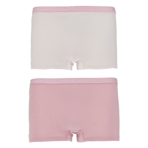 Polo Ralph Lauren – 2-pk Boxere med logo – Hvit/Rosa – Jente – 10-15 år
