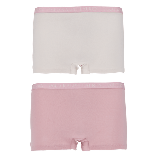 Polo Ralph Lauren – 2-pk Boxere med logo – Hvit/Rosa – Jente – 10-15 år