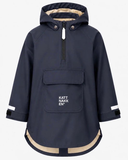 Kattnakken – Regnponcho – Mørkeblå – Unisex – 4-10 år
