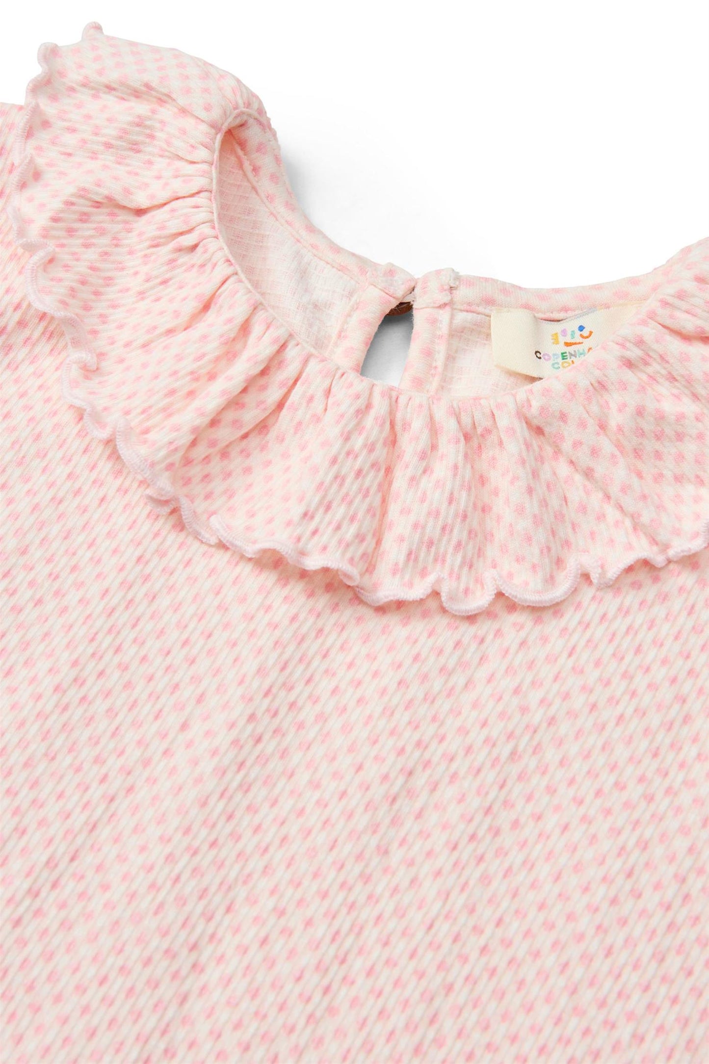 Copenhagen Colors – Bluse med blondekrage og puffermer – Rosa – Jente – 2-8 år