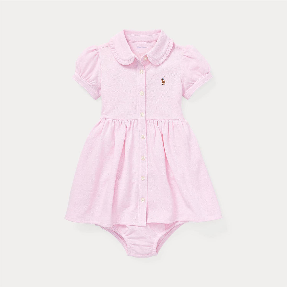 Polo Ralph Lauren – Kjole med krage og truse – Rosa – Jente – 0-2 år