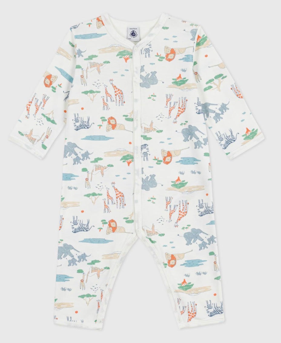 Petit Bateau – Pyjamas med dyremotiv – Safari – Gutt – 0-2 år