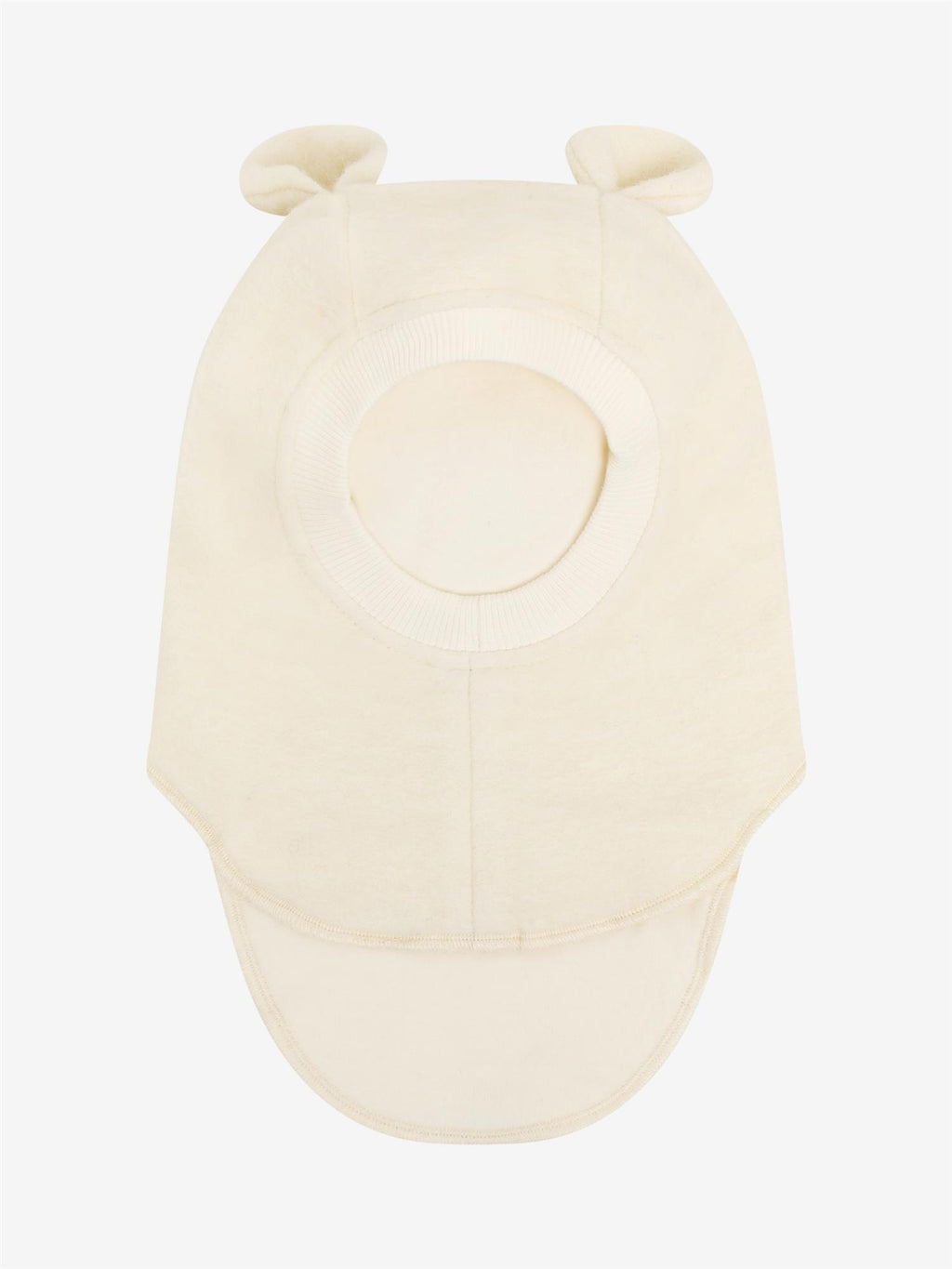 Huttelihut - Balaclava - Ull - Bjørne ører - Hvit - Unisex - 1-4 år