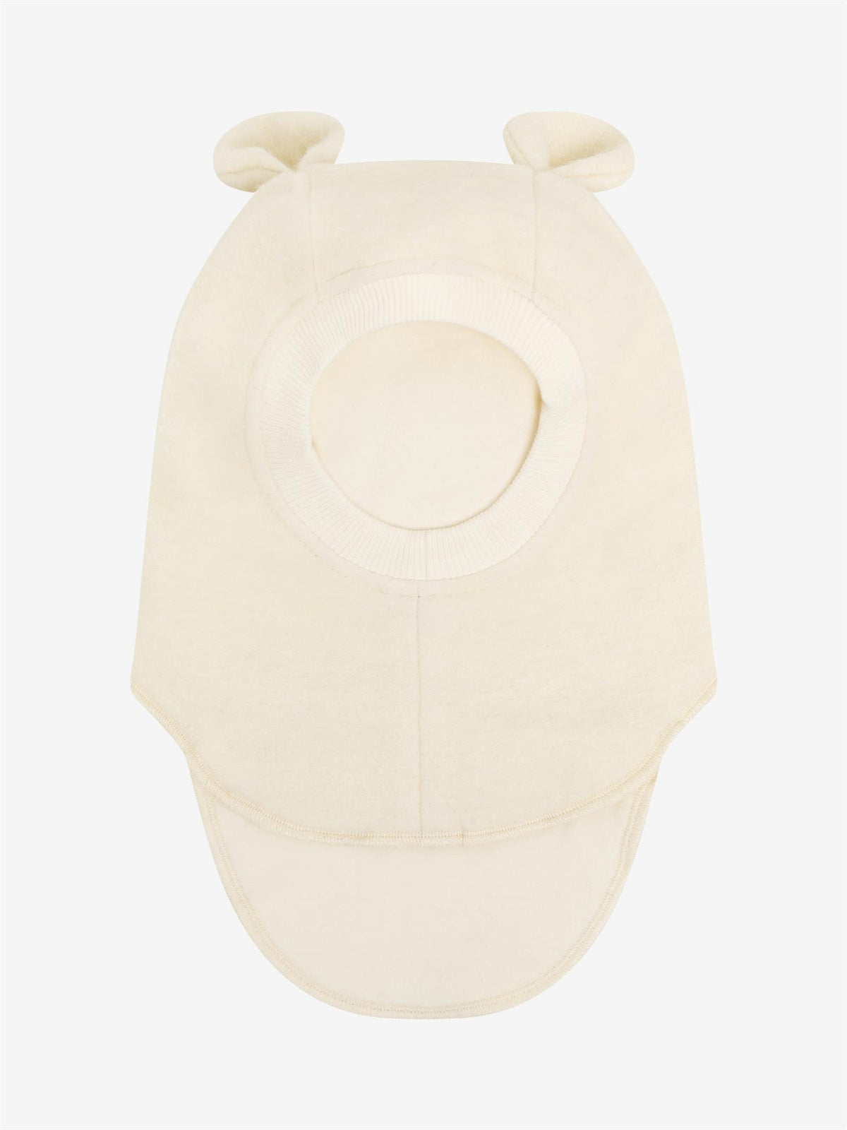 Huttelihut - Balaclava - Ull - Bjørne ører - Hvit - Unisex - 1-4 år