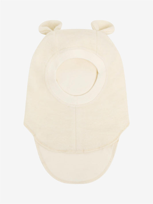 Huttelihut - Balaclava - Ull - Bjørne ører - Hvit - Unisex - 1-4 år