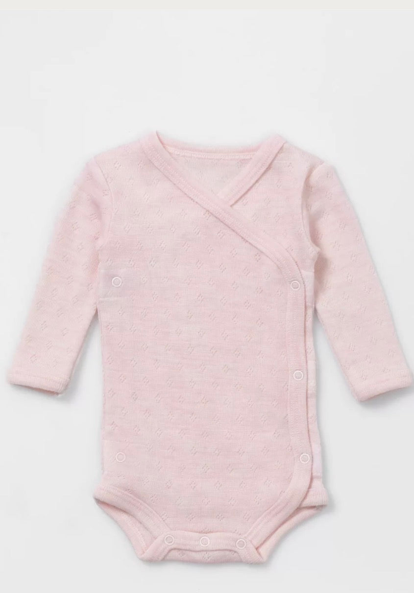 Lillelam - Ullbody - Mini - Pointelle - Lys Rosa -  Jente  - str 50-74 cm
