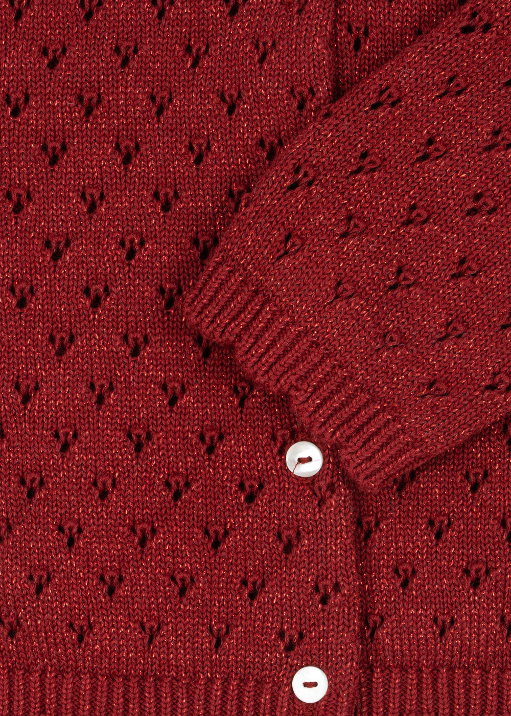 Konges Sløyd - Holiday Knit Cardigan - Rød - Jente - 2-8 år