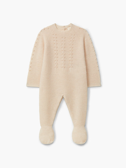 Wedoble – Ullheldrakt med brystmønster – Beige – Unisex – 0-1 år