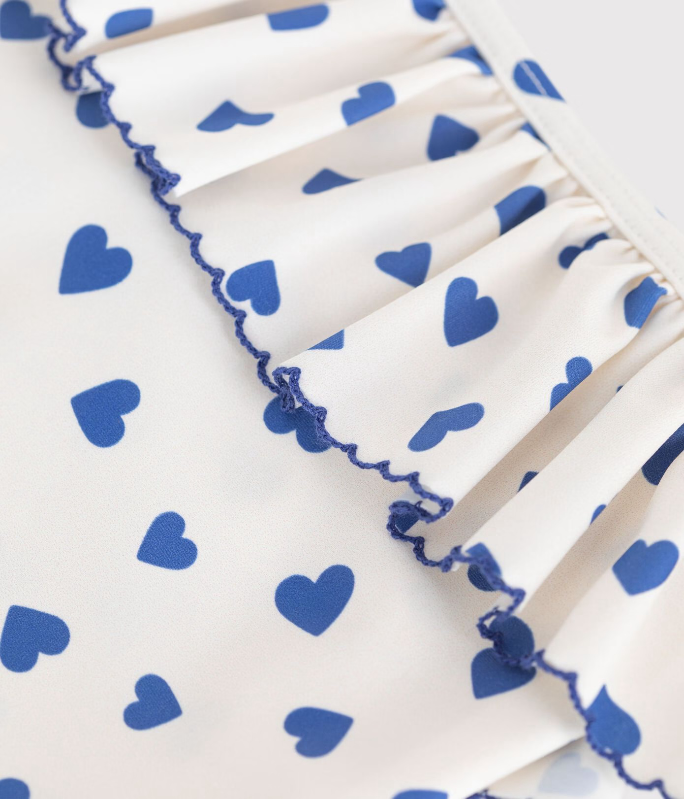 Petit Bateau – Badedrakt med hjerte mønster – Hvit – Jente – 4-10 år