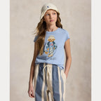 Polo Ralph Lauren – T-skjorte med bamsemotiv – Lysblå – Jente – 7-16 år