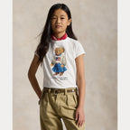 Polo Ralph Lauren – T-skjorte med bamsemotiv – Hvit – Jente – 7-16 år
