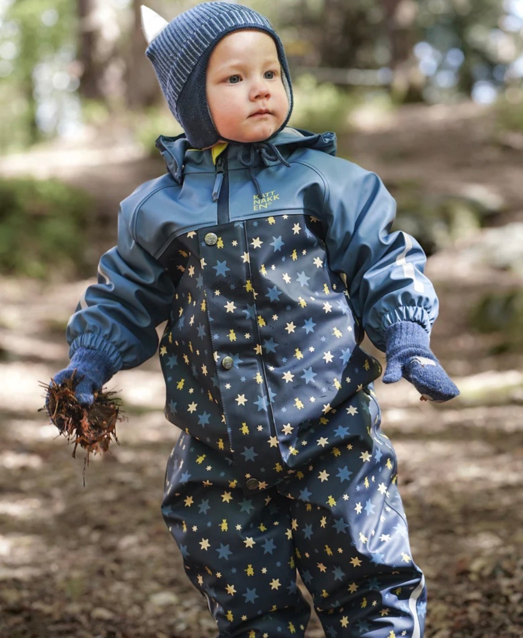 Kattnakken – Pytt babyregndress – Blå Horisont – Gutt – 0-2 år