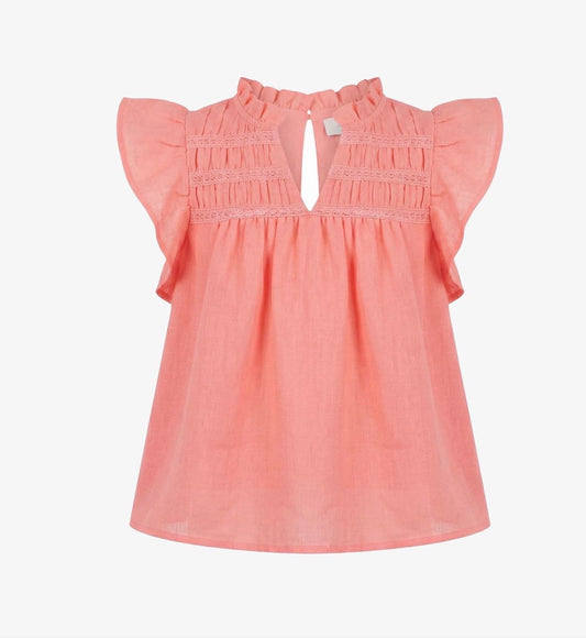 Vilje&Ve - Lollo Blouse - Korall - Jente - 6-16 år