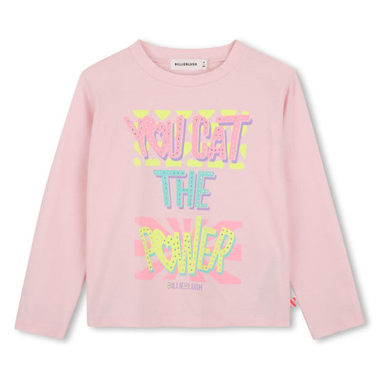 Billieblush – Tynn genser med «You Got the Power»-print – Lys rosa – Jente – 4-10 år