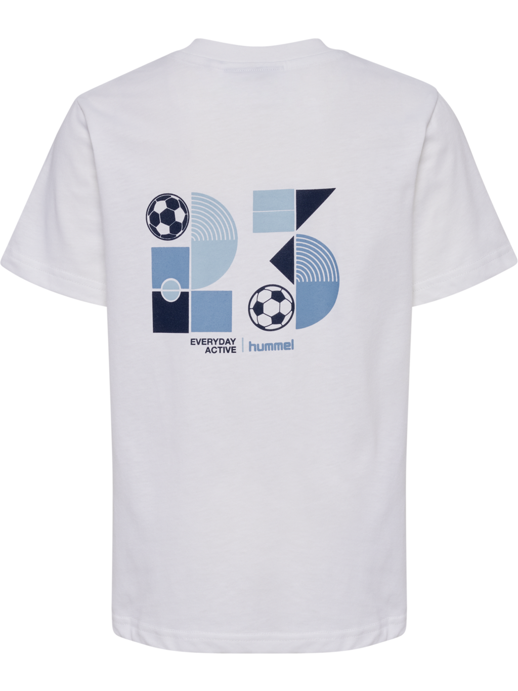 Hummel – T-skjorte med logo og ryggprint – Hvit – Gutt – 4-12 år