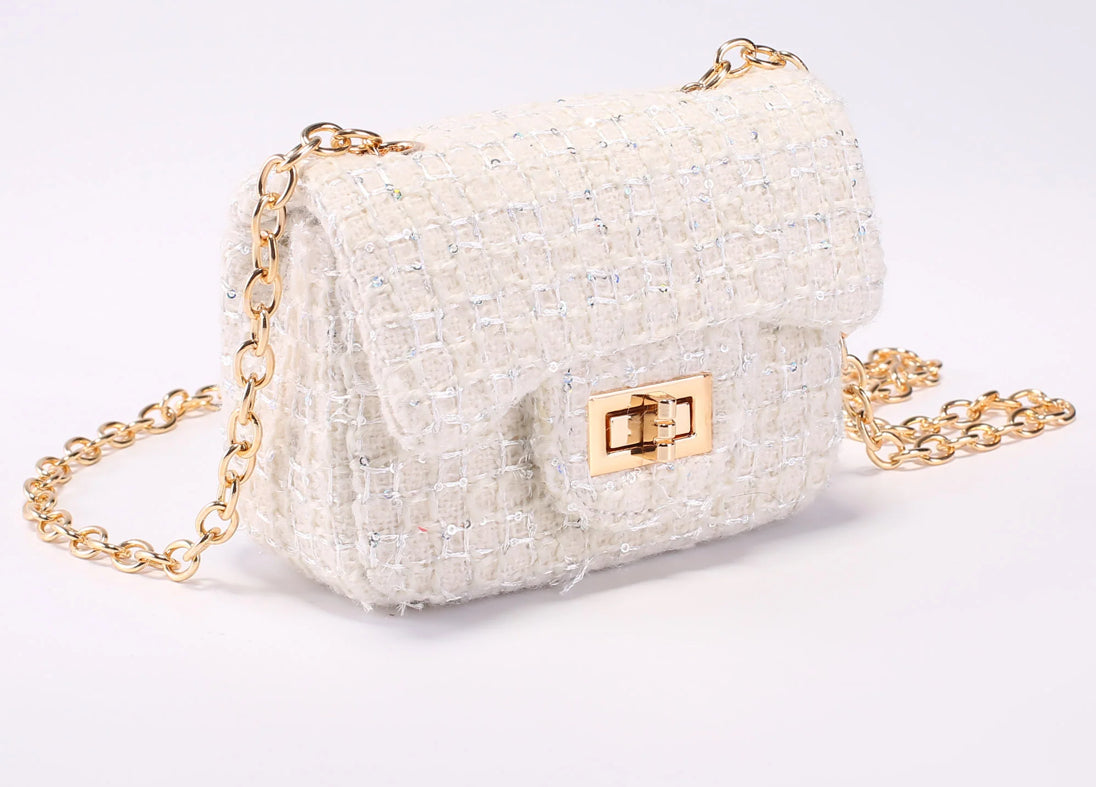 Prinsessefin - Isadora plaid Handbag - Hvit - Jente