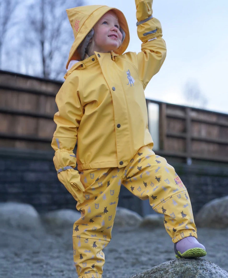 Kattnakken - Plask Regnsett Superkatten - Bananskum - Unisex 1-8 år