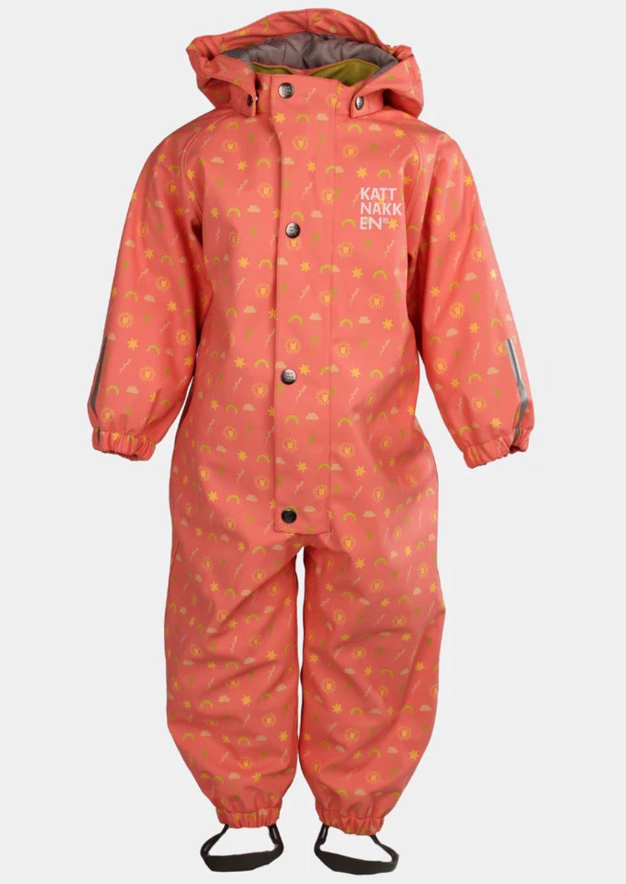 Kattnakken – Babyregndress med mykt PU-materiale – Stokkrose – Jente – 0-2 år