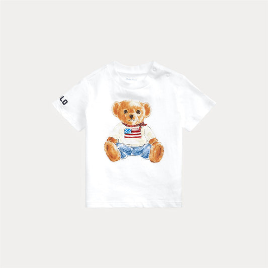 Polo Ralph Lauren - Hvit Bamse T-skjorte - Gutt - 12-24 mnd