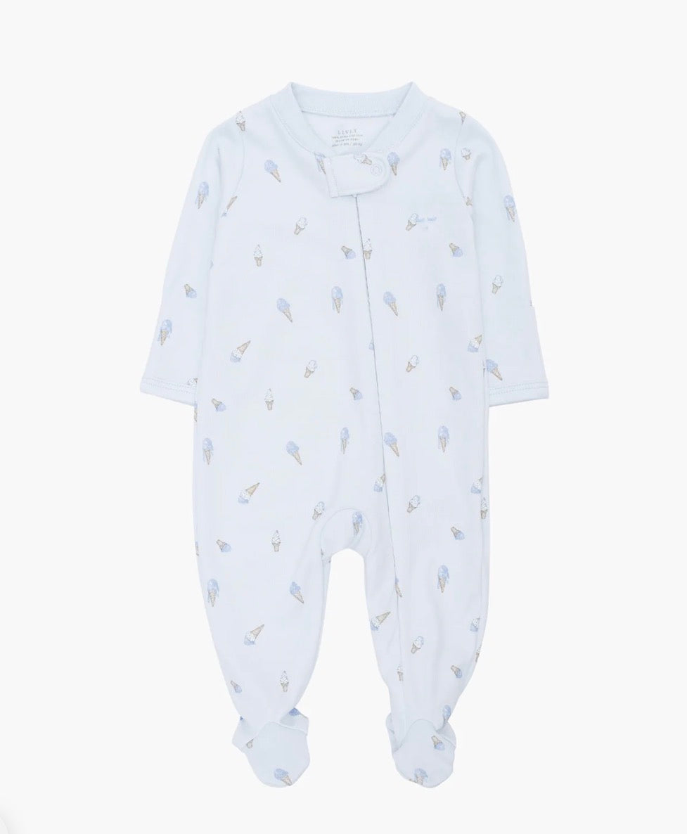 Livly - Ice cream zipper Overall  - Lyseblå - Blå  - 0-6 mnd