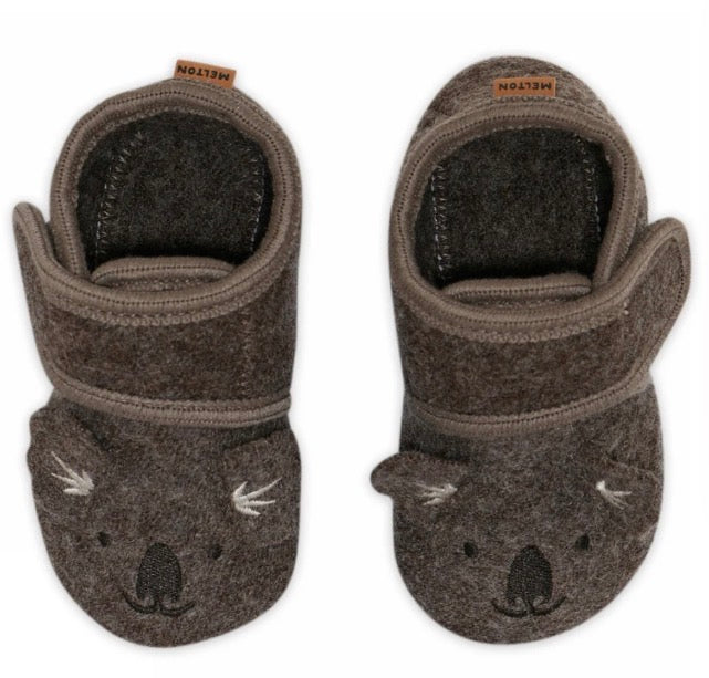Melton - Leather slippers - Koala Wool Slippers - Unisex - Brun - str 16-24