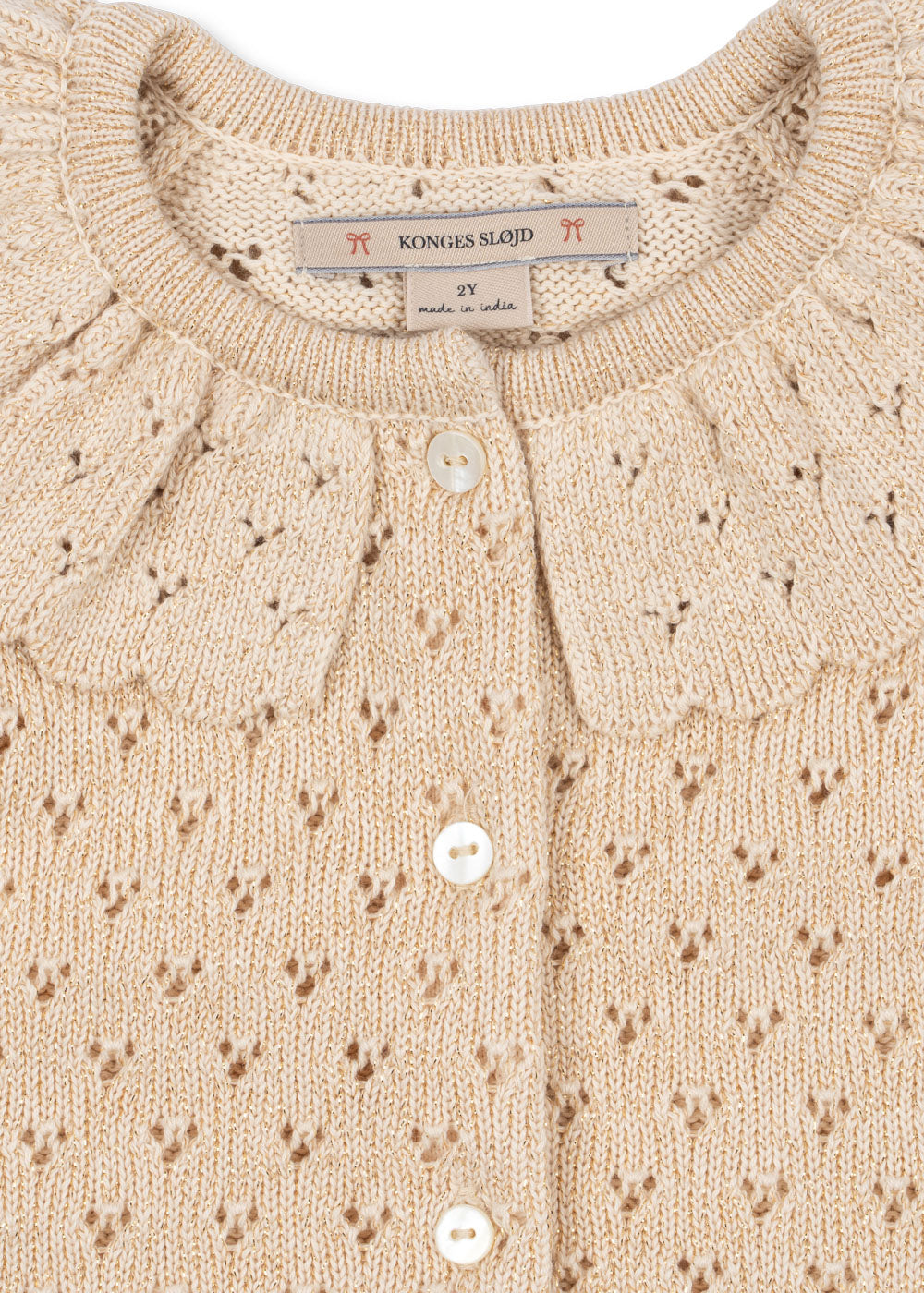 Konges Sløyd - Holiday Knit Cardigan - Gull - Jente - 2-8 år