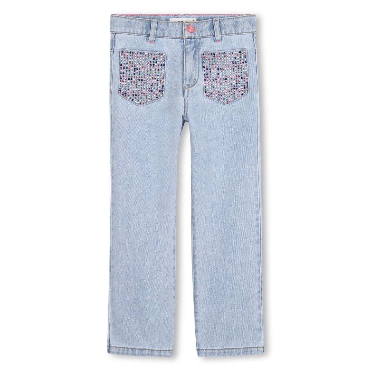 Billieblush – Jeans med rhinestone lommer – Blå – Jente – 4-12 år