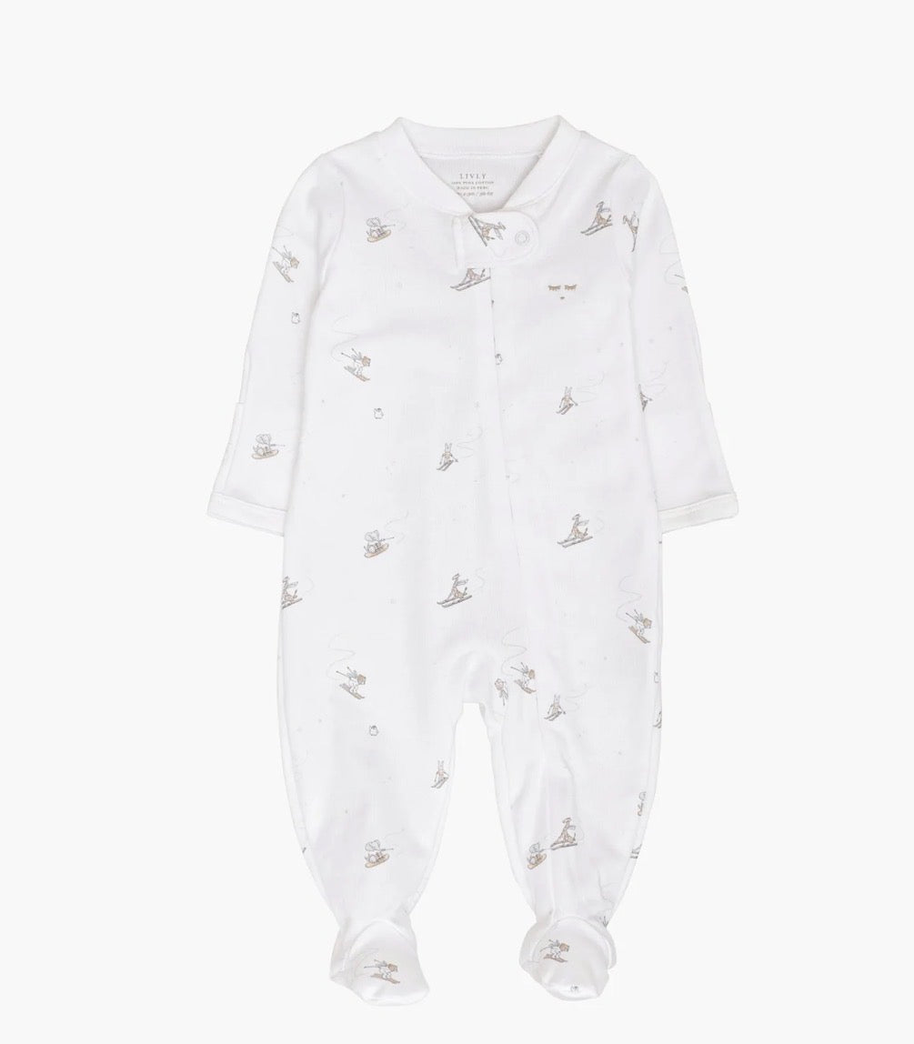 Livly - Ski Slope Zipper Footie - Unisex - 1-9 mnd