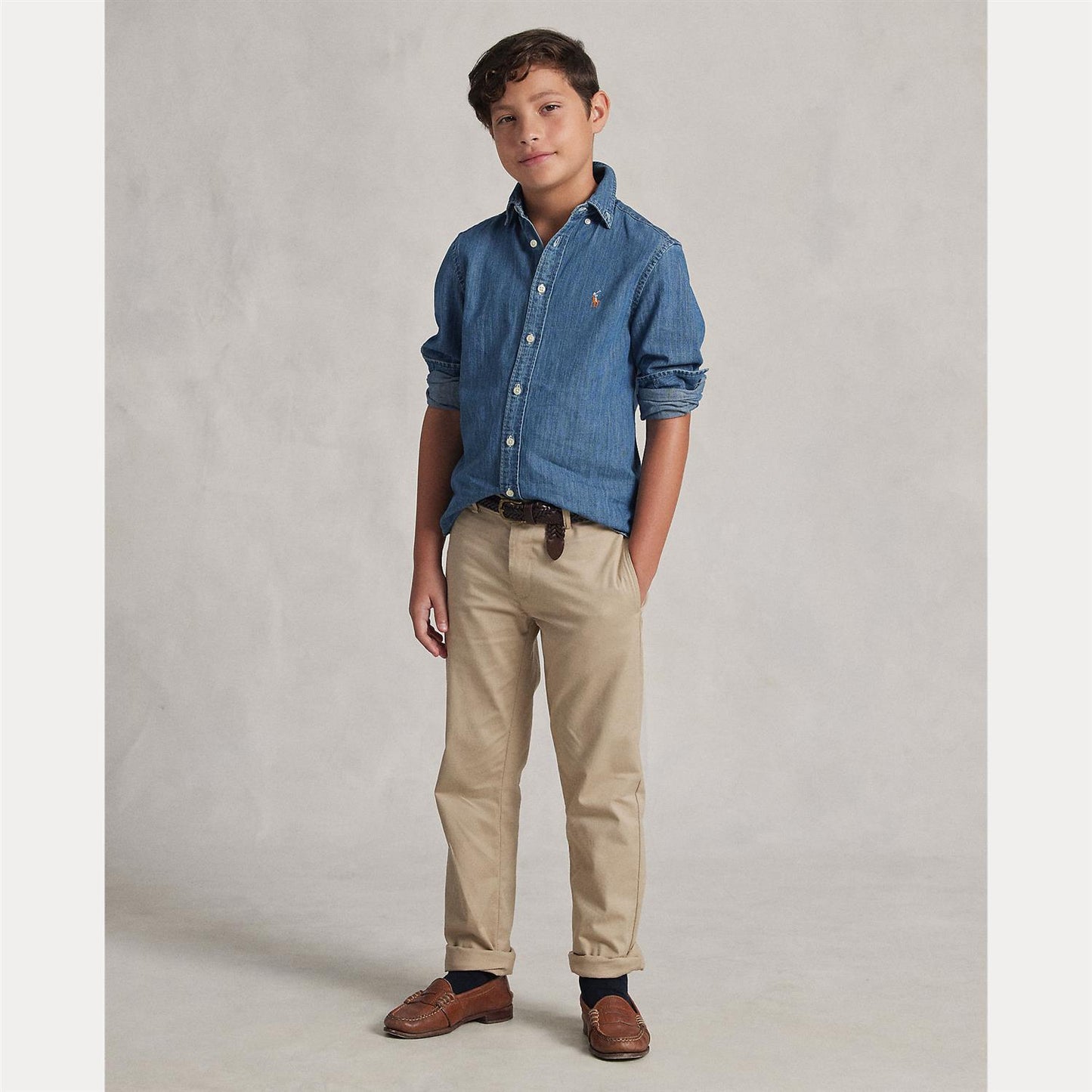 Polo Ralph Lauren - Chambray jeans skjorte - Blå - Gutt - 8-18/20 år