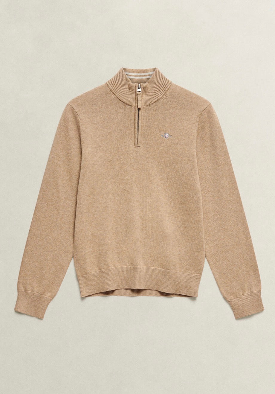 Gant - Strikk - Halfzip - Beige -  10-13 år