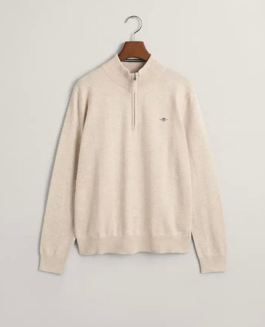 Gant - Strikk - Halfzip - Beige - 9-16år
