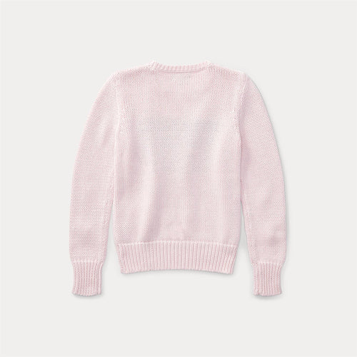 Polo Ralph Lauren – Flagg-genser i bomull – Rosa – Jente – 7-16 år