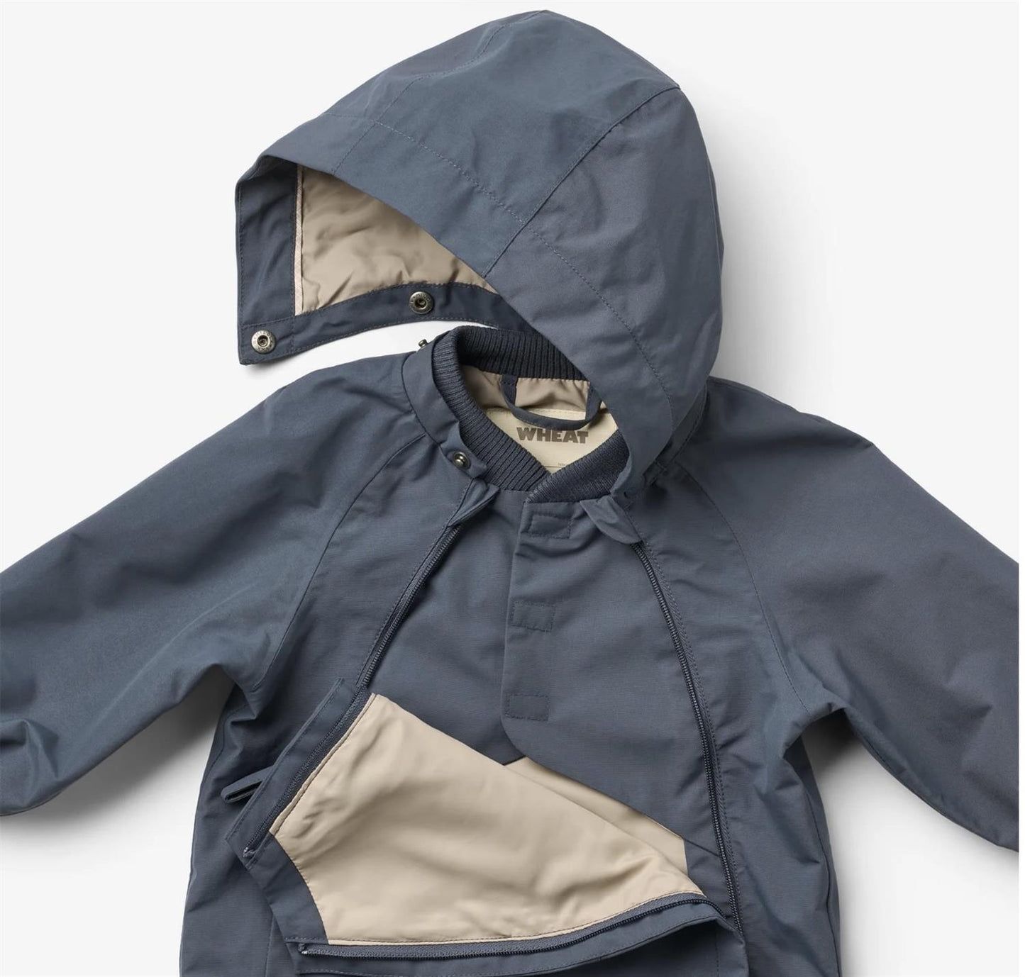 Wheat – Sveo Tech Jakke med avtagbar hette – Blå/Grå – Gutt – 0.75-2 år
