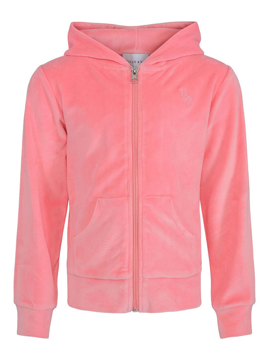 Vilje & Ve - Hermine Velour Jacket - Coral - Jente - 4-12 år