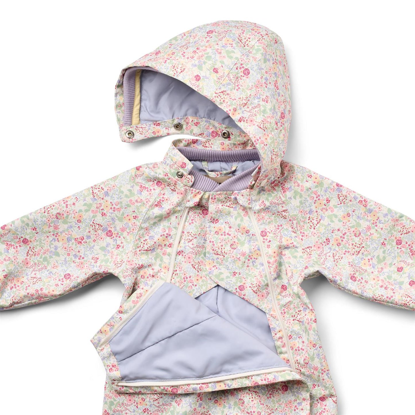 Wheat – Outdoor Suit Olly med blomstermønster – Rosa – Jente – 0-3 år