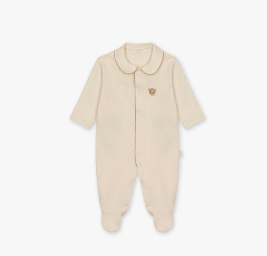 Baby Gi - Velour heldrakt - Off white - Unisex - 1-6 mnd